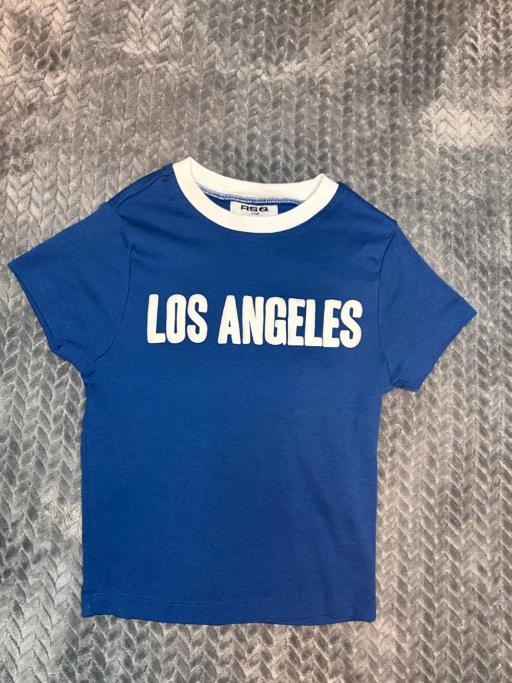 RSQ  'Los Angeles' Blue Tee with White Trim